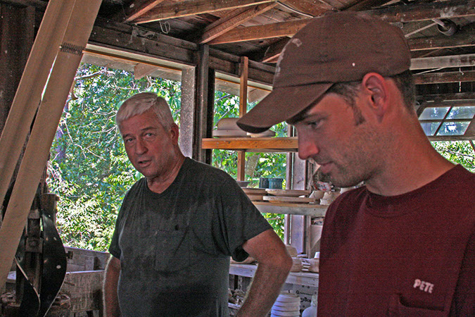 Jim and Peter Wade on a hot day